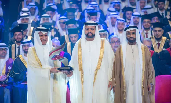Fujairah Crown Prince Attends Graduation of 244 Students in the “Community Year Class” at Fujairah University